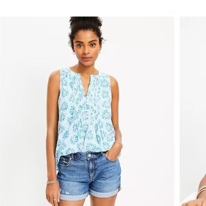 Floral Sleeveless Top - Blue